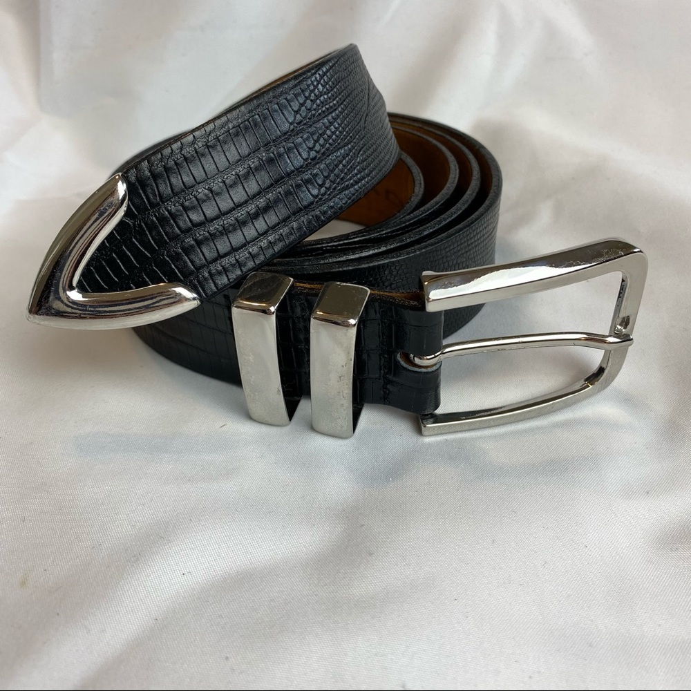 Genuine Leather Calfskin Belt Big Tall 54 Black